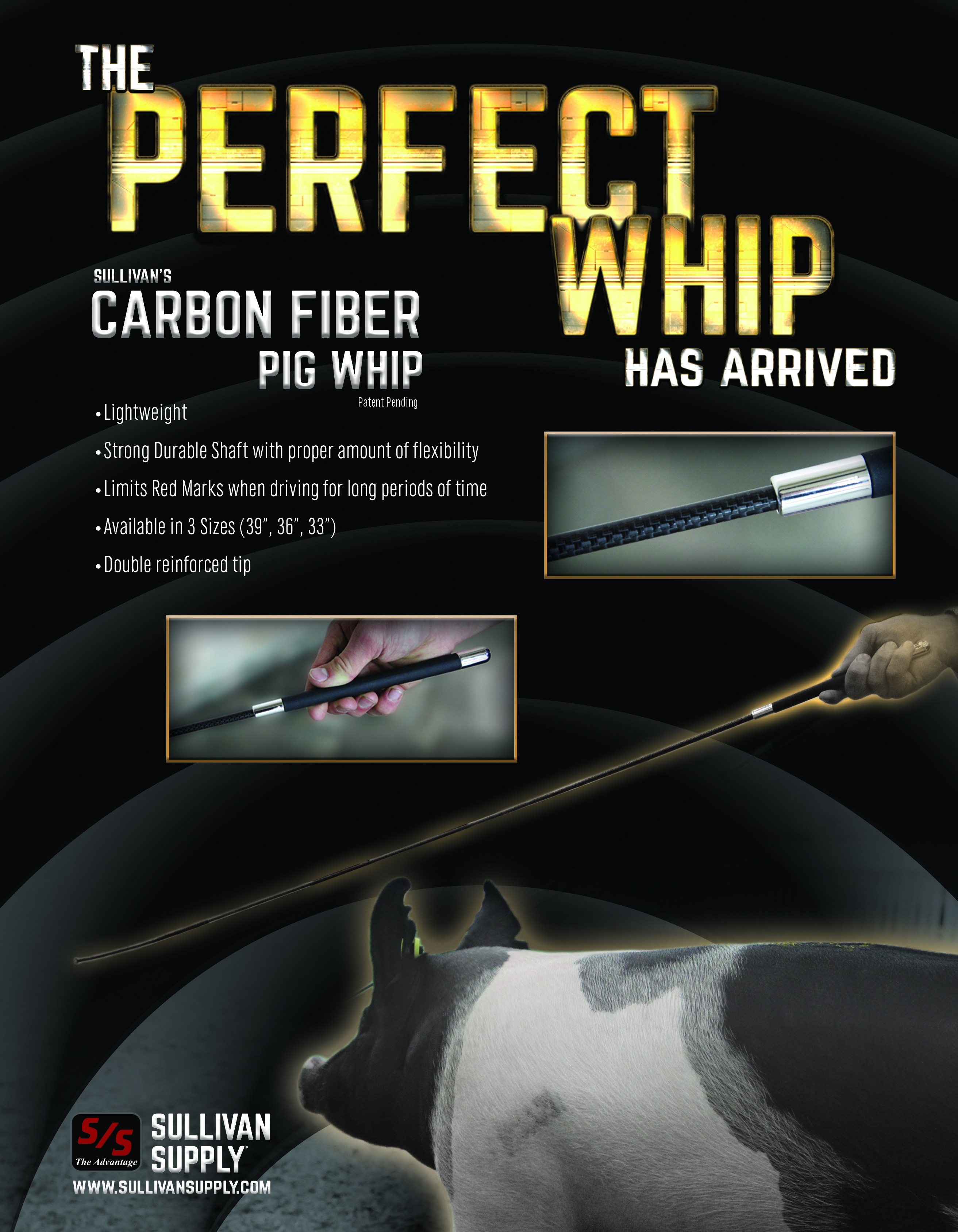 Sullivan's Carbon Fiber Pig Whip – Sullivan Supply, Inc.