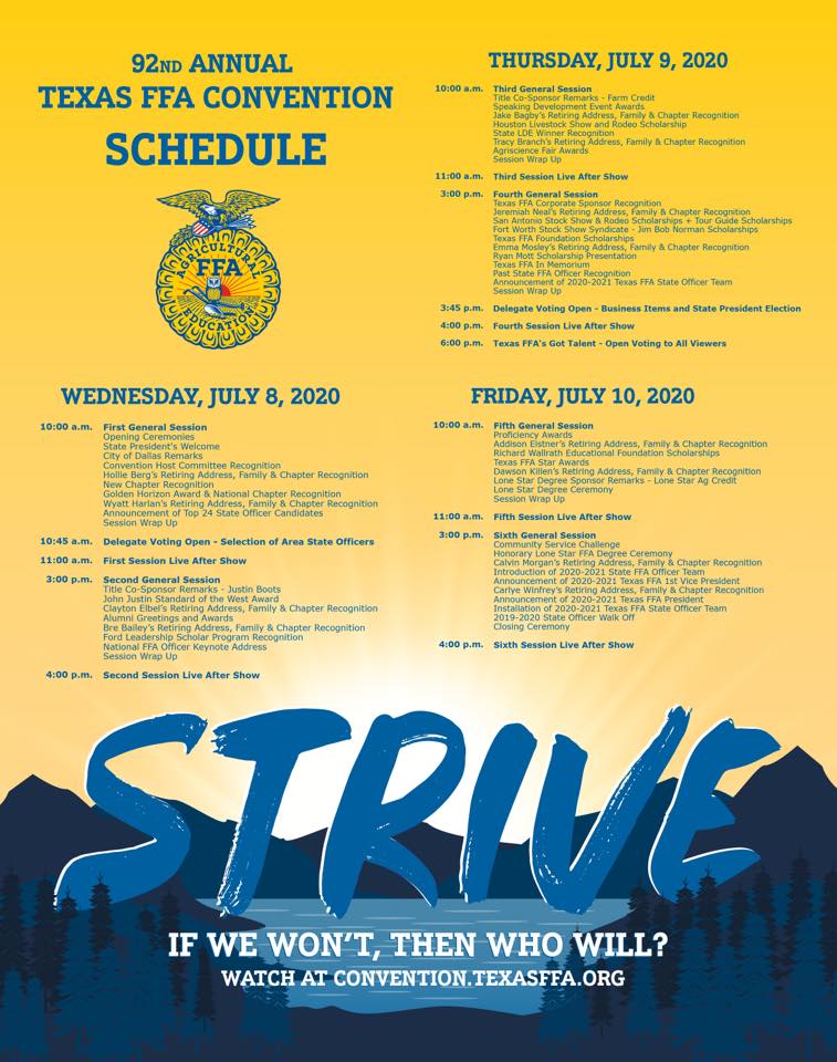 92nd Annual Texas FFA Convention Schedule The Pulse