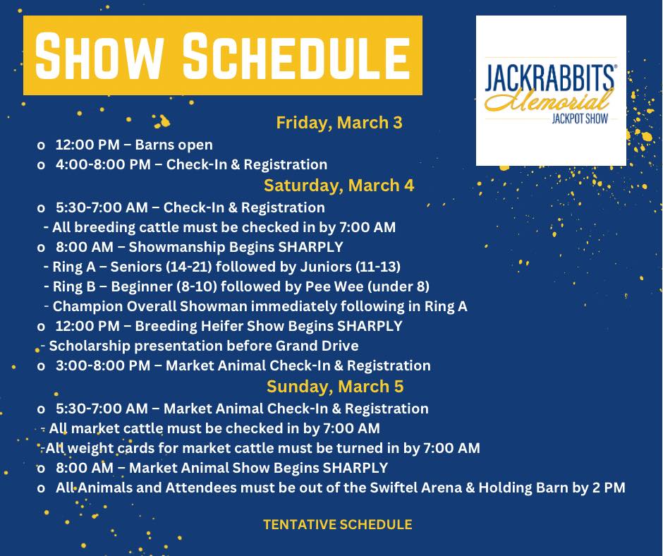 Jackrabbit Memorial Show Schedule The Pulse