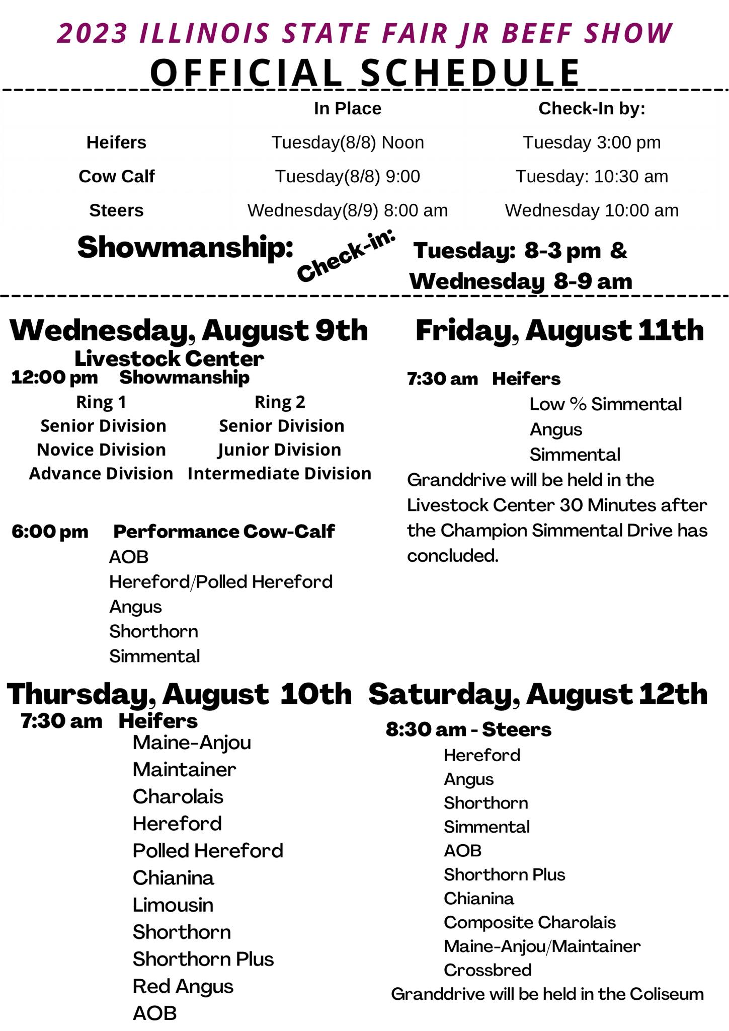2023 Illinois State Fair Jr. Beef Show Schedule The Pulse