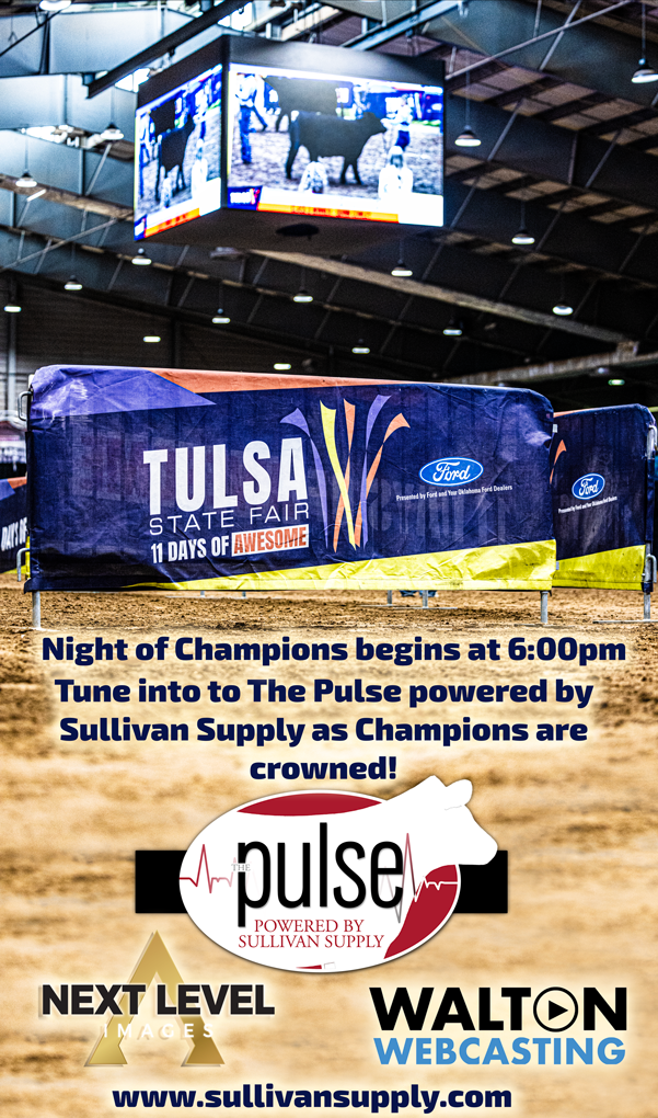 Tulsa State Fair Night of Champions begins at 600pm! The Pulse